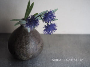 SUZU SHINOHARA  Wood Fired Natural Glaze Black Vase 珠洲篠原敬 ST03