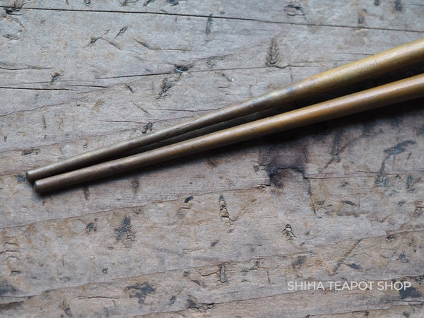 Japanese antique metal Hibashi chopstick for fireplace (Used) Mulberry tree handle