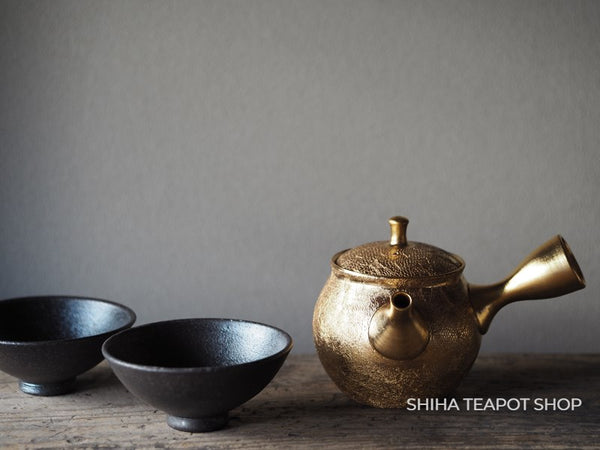 Shoryu Golden Mesh Art Kyusu Teapot (Japan Tokoname Ceramic Kyusu) GL89