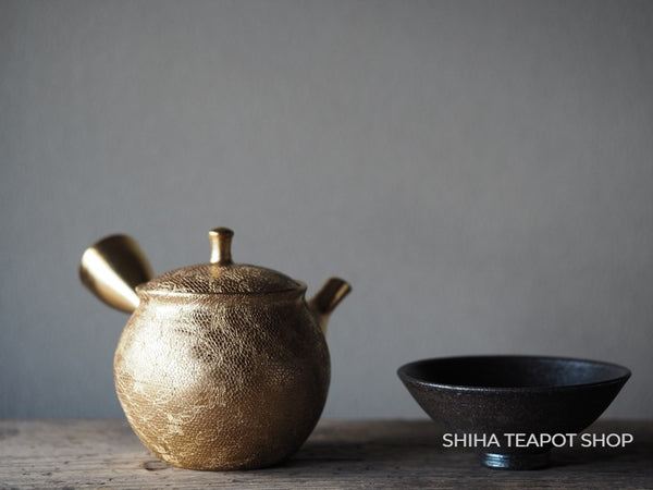 Shoryu Golden Mesh Art Kyusu Teapot (Japan Tokoname Ceramic Kyusu) GL89