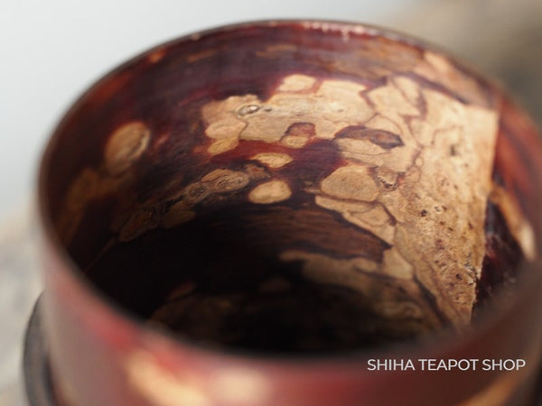 Cherry Tree Bark Tea Canister (2 texture) & Tea Leaf Spoon Shell Inlaid K13