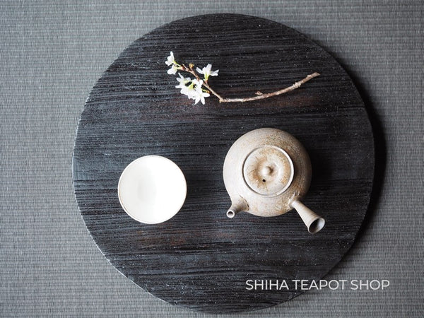 Natural Black Urushi Lacquer Hegi Tea Tray Round Board