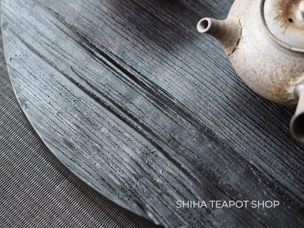 Natural Black Urushi Lacquer Hegi Tea Tray Round Board