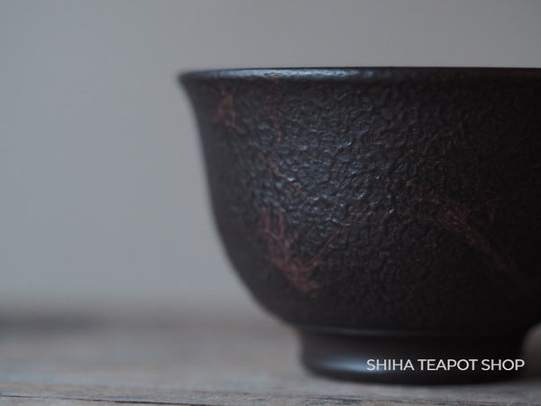 KOSHIN Persimmon Black Red Marble Seaweed Flat Kyusu Teapot Set  香臣柿大理石 （Made in Tokoname Japan）KS76