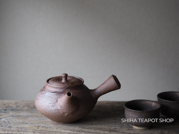 Shimizu Hokujo Mokage Nanban-Textured Reddish Brown Clay Teapot HK22 清水北條