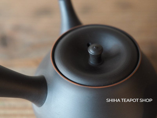 Koie Hiroshi (Reiko)  Red Rim Silky Black Teapot SHIHA Original 玲光