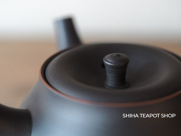 Koie Hiroshi (Reiko)  Red Rim Silky Black Teapot SHIHA Original 玲光