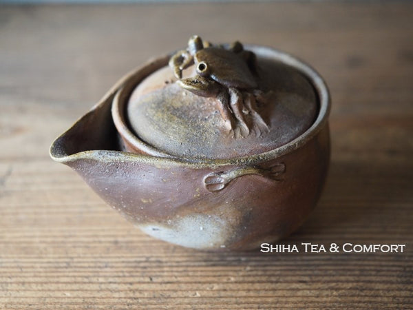 Bizen-yaki Unglazed Crab Houhin Teapot  螃蟹宝瓶