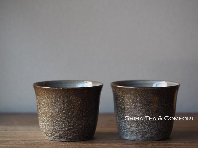 Hand-paint  Egret Pair Cup, Yokoishi Gagyu of Utsutsugawa-yaki 現川焼臥牛窯