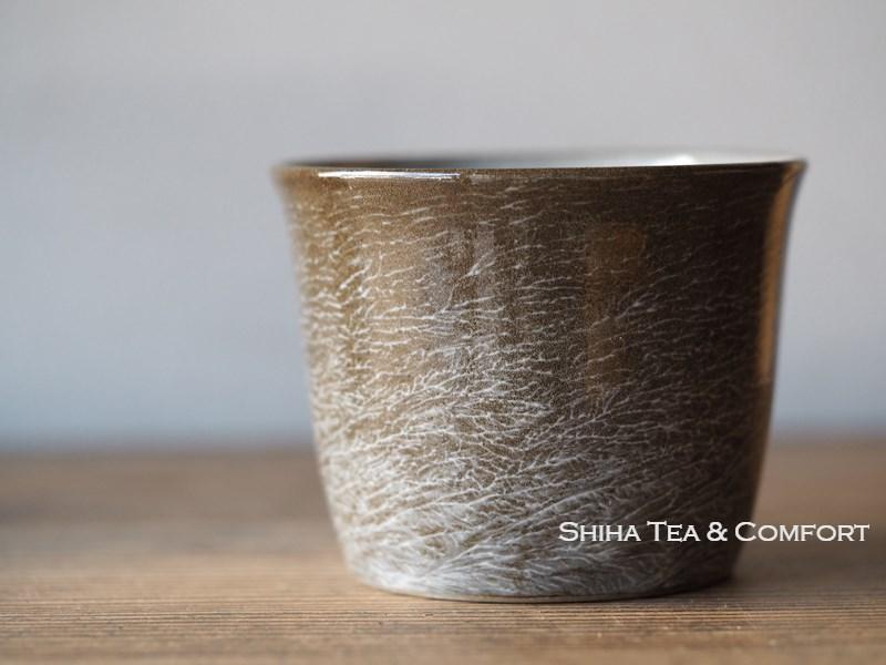 Hand-paint  Egret Pair Cup, Yokoishi Gagyu of Utsutsugawa-yaki 現川焼臥牛窯