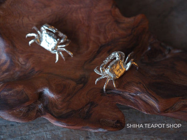Small Crab Incense Holder Stand Silver 999 (wood box)