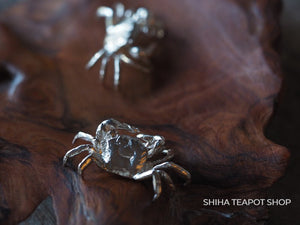 Small Crab Incense Holder Stand Silver 999 (wood box)