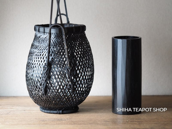 Black Flower Basket Vase (Used)