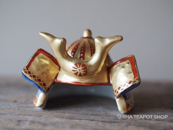 Teapot Lid Holder Samurai Kabuto Helmet ceramic  (Futaoki) 蓋置 (Used)
