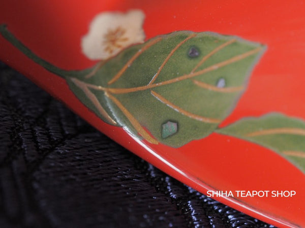 Wajima Lacquer ware Makie Red Tea Leaf Spoon 輪島蒔絵茶則