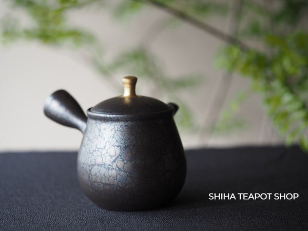 SHORYU Oil Drop Pattern Gold Lid knob  Back Handle Teapot 昭龍油滴 SR28 （Made in Tokoname Japan）
