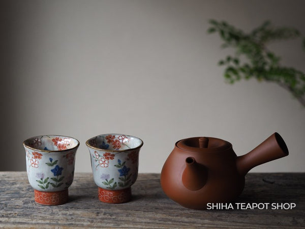 Kyoto Ceramic Flower Small Tall Pair Cup 京都茶杯