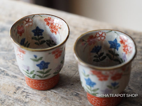 Kyoto Ceramic Flower Small Tall Pair Cup 京都茶杯
