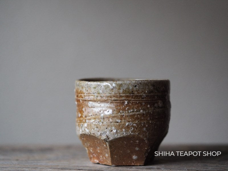 Okuda Eizan Shigaraki Cup (Rough Red Clay with Greenish Natural Glazing)