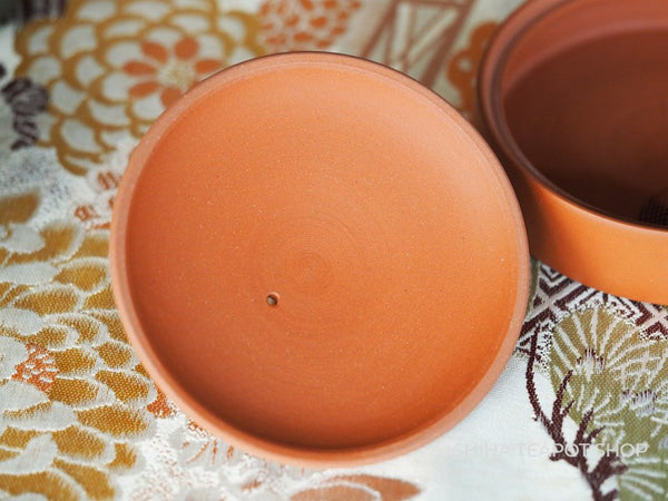 JINSHU Red Clay Flat  Tokoname Kyusu Teapot (Wood Box )甚秋