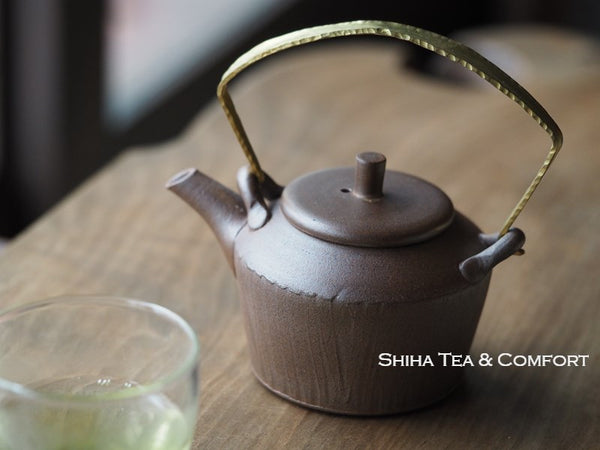 JINSHU Metal Top Handle Browns Teapot