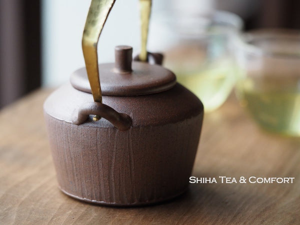 JINSHU Metal Top Handle Browns Teapot