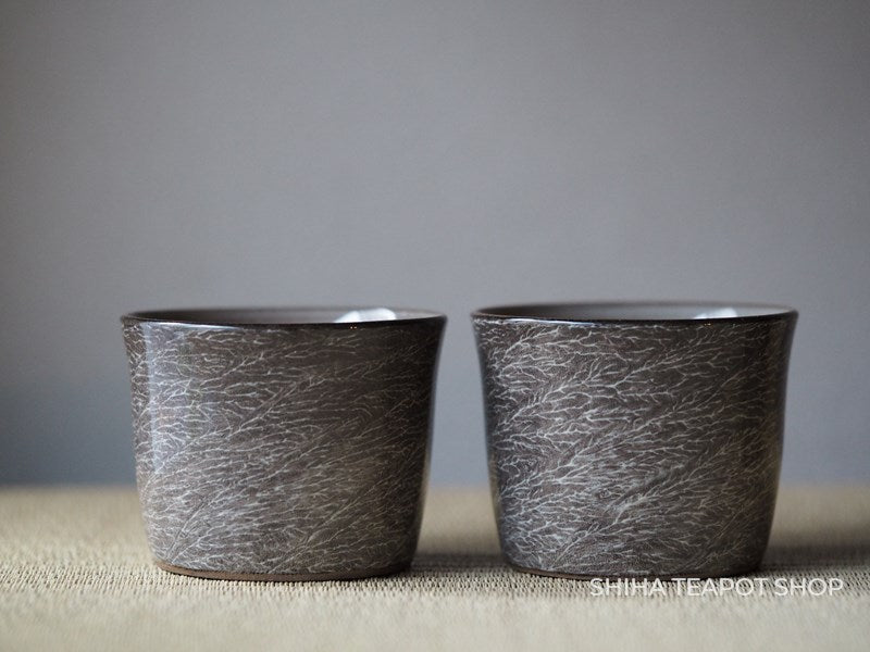 Yokoishi Gagyu White Clay Brushing Ceramic Cup Set 横石臥牛