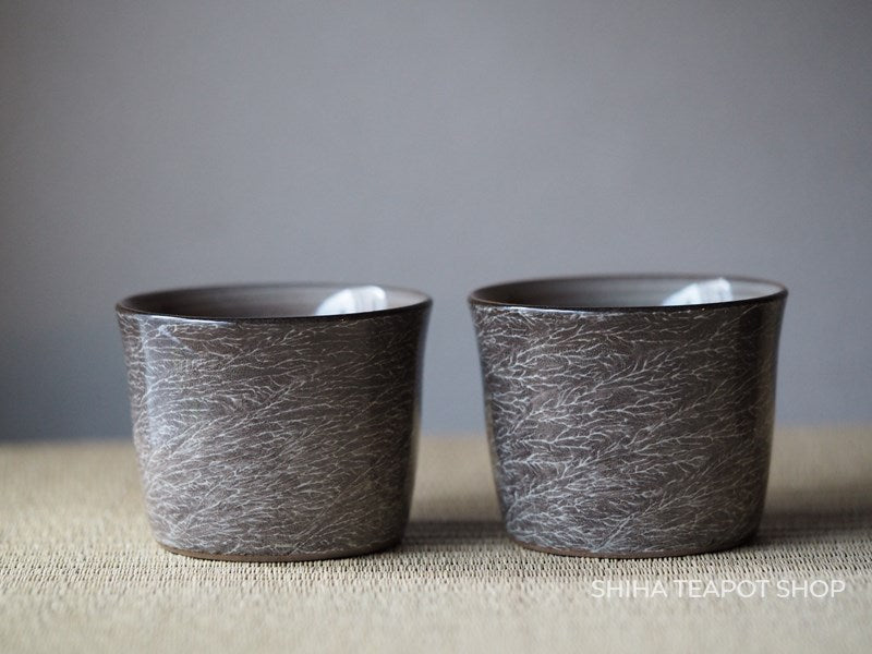 Yokoishi Gagyu White Clay Brushing Ceramic Cup Set 横石臥牛