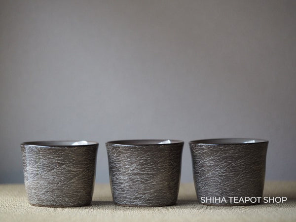 Yokoishi Gagyu White Clay Brushing Ceramic Cup Set 横石臥牛