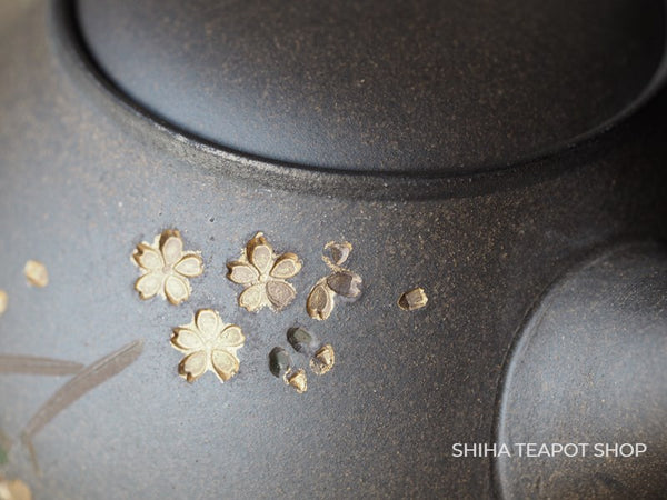 Tsuzuki Seiho Inka Sakura butterfly pear shape Kyusu Teapot 青峰桜 SH06 （Made in Tokoname Japan）