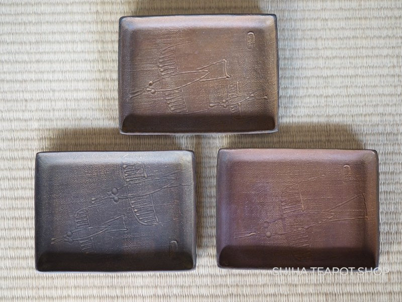 Antique Aida Tomiyasu Bronze 3 color Sweets Plate Tray （Year 1957)