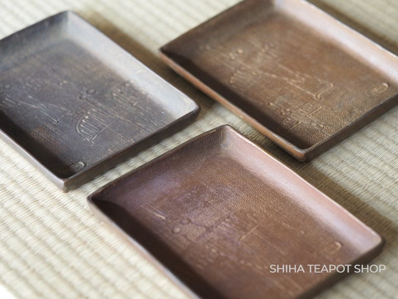 Antique Aida Tomiyasu Bronze 3 color Sweets Plate Tray （Year 1957)