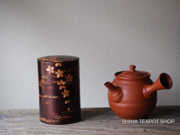 Cherry Tree Bark Tea Canister (Sakura Petal) & Tea Leaf Spoon  K56