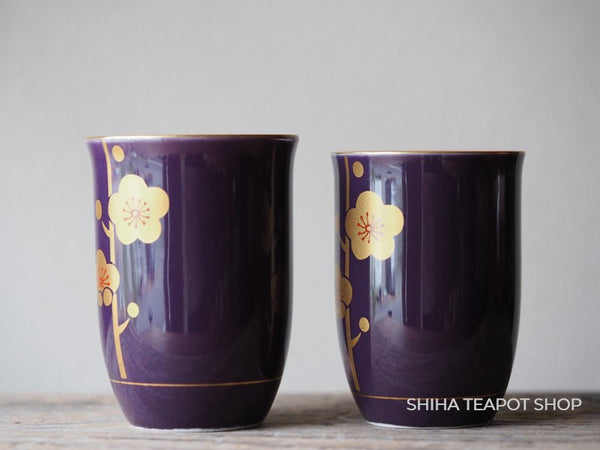 Porcelain Houhin Ser Purple Gold Plum Flower