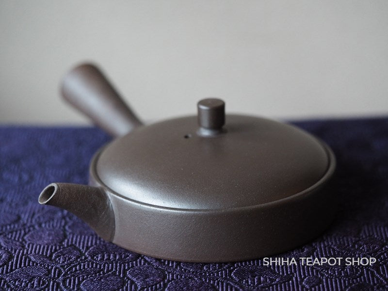 [ LEFT HAND ] JINSHU Flat Black Teapot(Wood Box  )甚秋 JN66