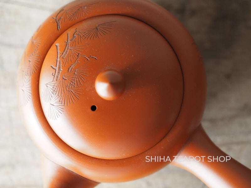 Antique Tokoname Delicate Red clay Hand-Carving Peacock Teapot