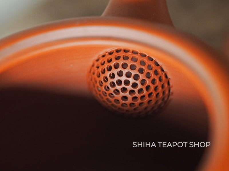 Antique Tokoname Delicate Red clay Hand-Carving Peacock Teapot