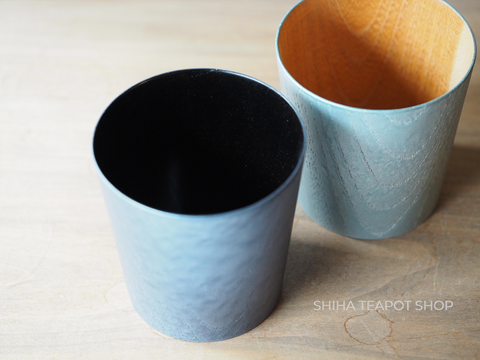 Thin Wood Craft Cup and Plate Set -Cool Metallic Color