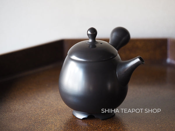 Yoshikawa Setsudo Red Clay Smoked Black Minimal Tokoname Kyusu Teapot 雪堂 YS10