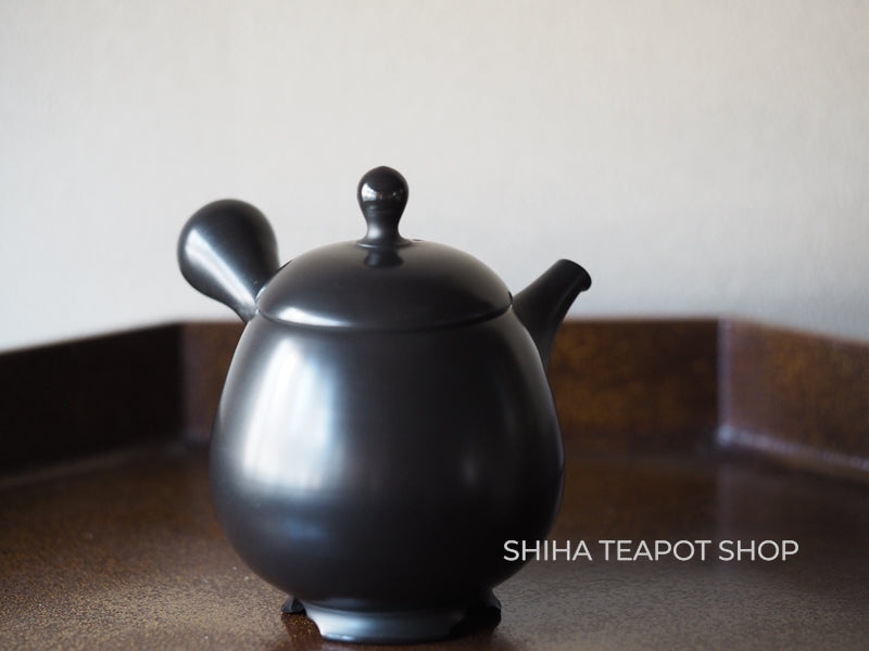 Yoshikawa Setsudo Red Clay Smoked Black Minimal Tokoname Kyusu Teapot 雪堂 YS10