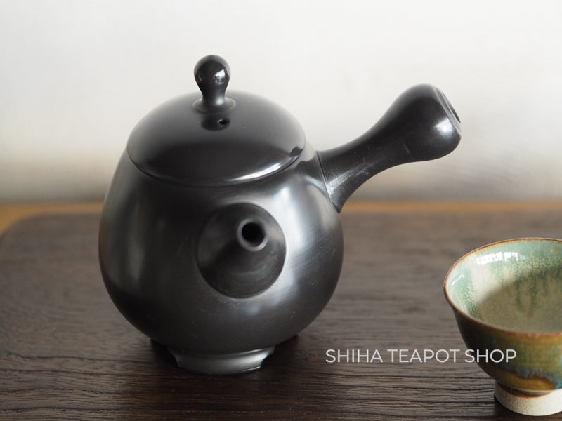 Yoshikawa Setsudo Red Clay Smoked Black Minimal Tokoname Kyusu Teapot 雪堂 YS10