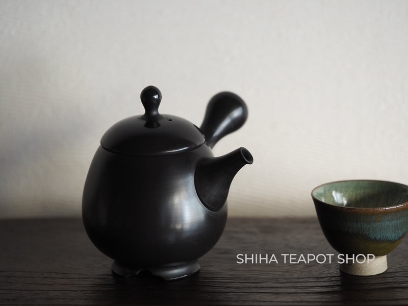 Yoshikawa Setsudo Red Clay Smoked Black Minimal Tokoname Kyusu Teapot 雪堂 YS10