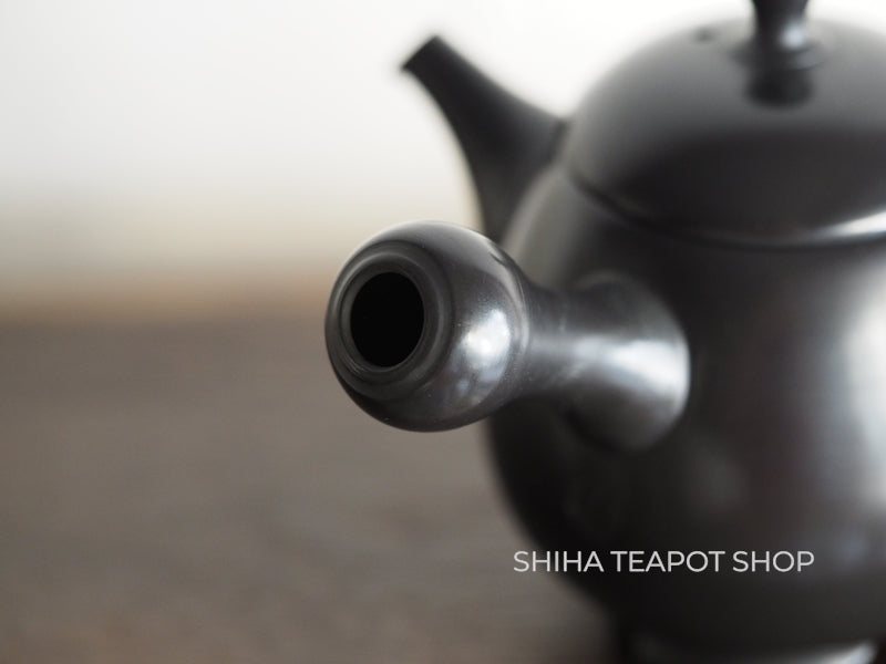 Yoshikawa Setsudo Red Clay Smoked Black Minimal Tokoname Kyusu Teapot 雪堂 YS10