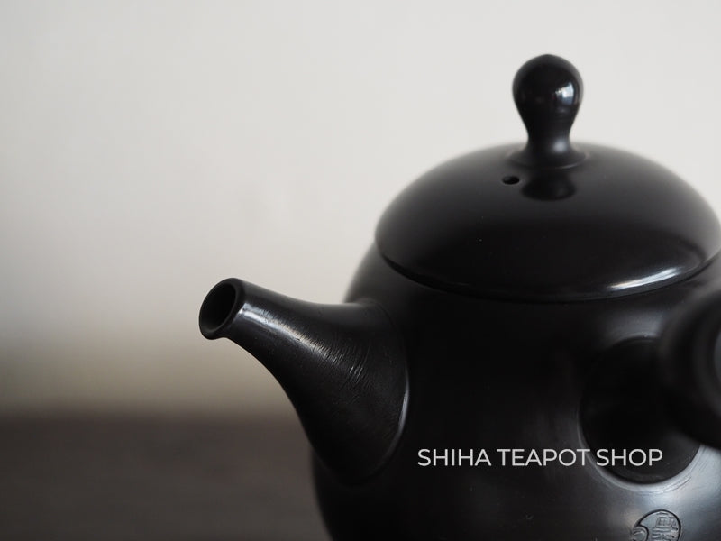 Yoshikawa Setsudo Red Clay Smoked Black Minimal Tokoname Kyusu Teapot 雪堂 YS10