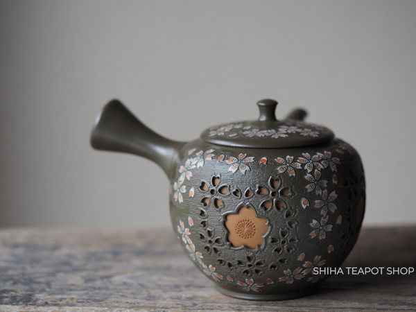 SHUNEN Double Wall Lacy Sakura Tokoname Kyusu Teapot SH57 二代舜園 （Made in Tokoname Japan）