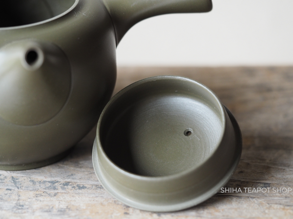 SHUNEN Double Wall Green Clay Red Plum Flower Kyusu Teapot  SH66 舜園梅花 （Made in Tokoname Japan）