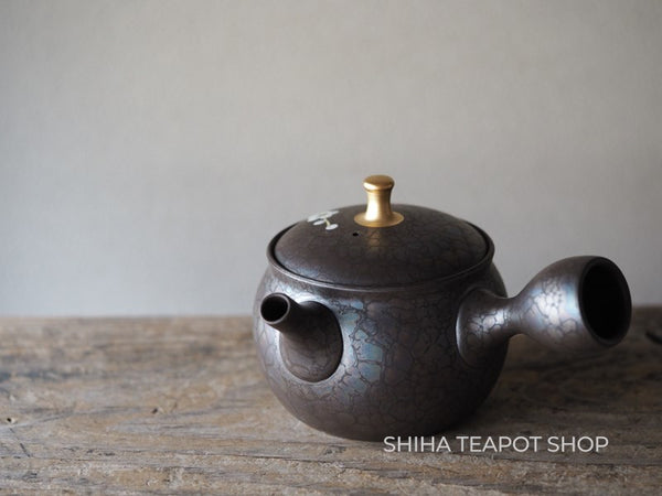 SHORYU Plum Flower Oil Drops Tokoname Kyusu Teapot 昭龍梅花 SR37（Made in Tokoname Japan）