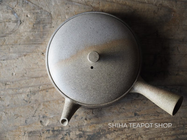 JINSHU Flat Gradation Tokoname Kyusu Teapot (Wood Box with artist's signature (certificate) ) JN22