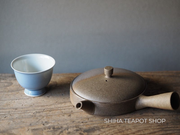 JINSHU Flat Gradation Tokoname Kyusu Teapot (Wood Box with artist's signature (certificate) ) JN22