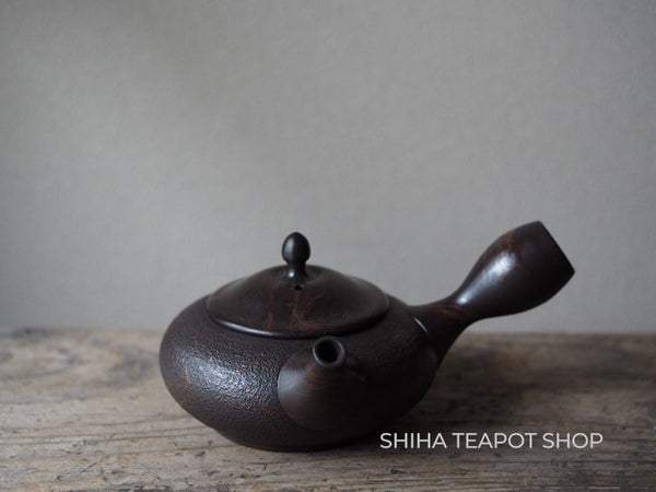 KOSHIN  Black Red Marble Seaweed Flat Tokoname Kyusu Teapot (Iron Teapot texture） 香臣極平大理石 KS77